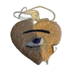 Tiana NY Beaded Heart Coin Purse - Evil Eye Design